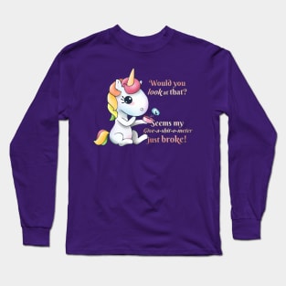 Snarkles the Vulgar Unicorn - Give-a-shit-o-meter Long Sleeve T-Shirt